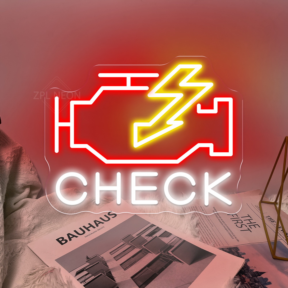 Check Engine Neon Sign Led Lig - огляд і ціна Auto Repair Shop Signs