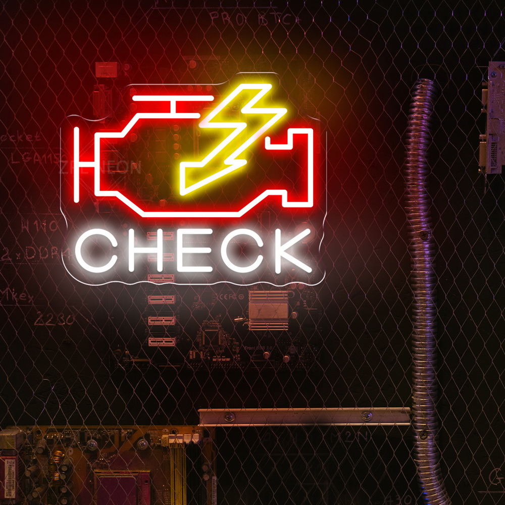 Check Engine Neon Sign Led Lig - огляд і ціна Auto Repair Shop Signs