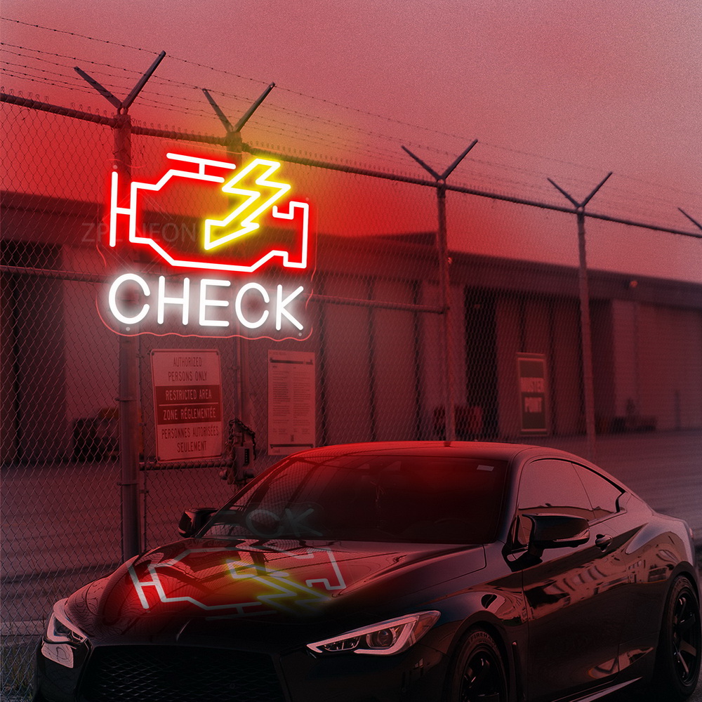 Check Engine Neon Sign Led Lig - огляд і ціна Auto Repair Shop Signs