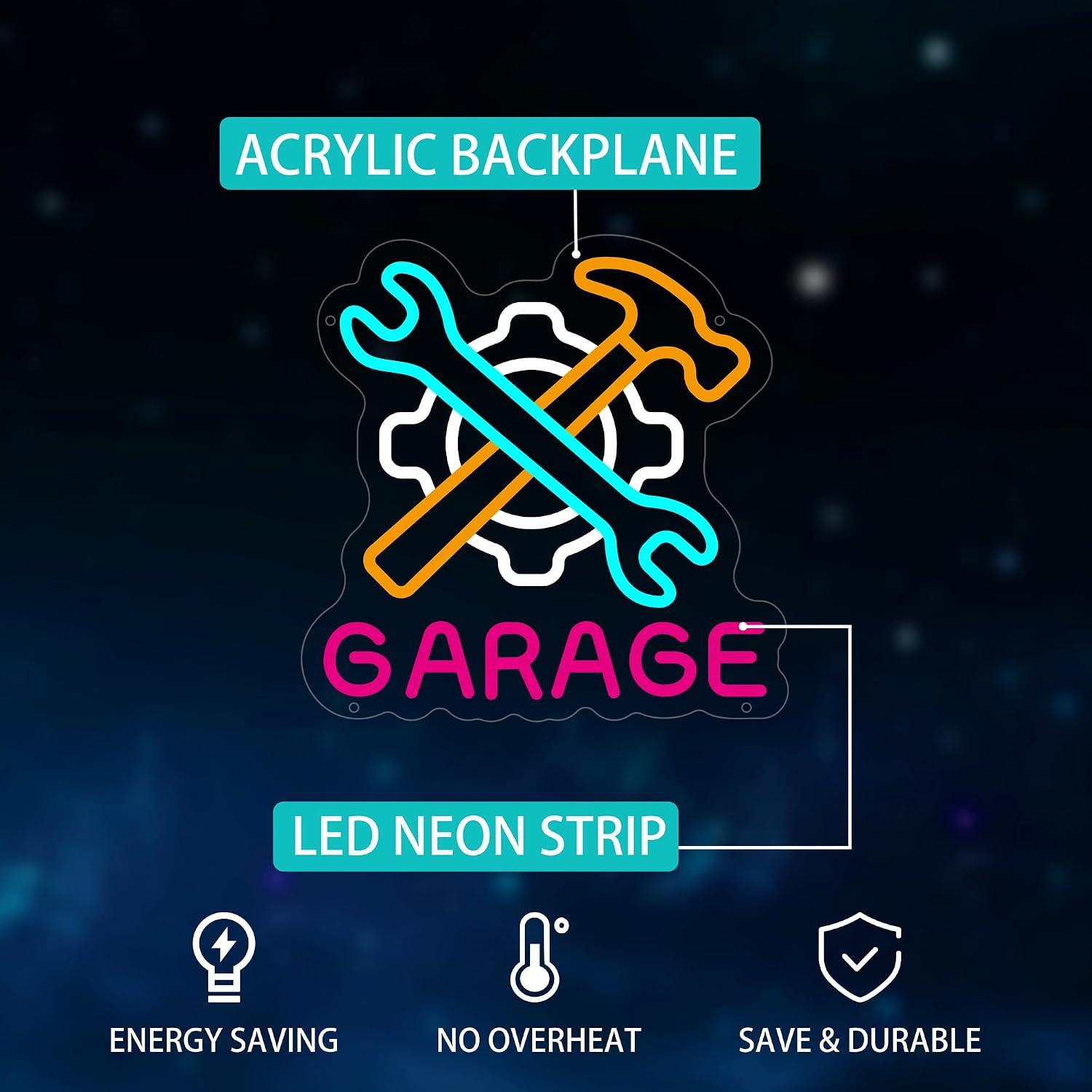Garage Neon Sign Powered LED N - огляд і ціна Auto Repair Shop Signs
