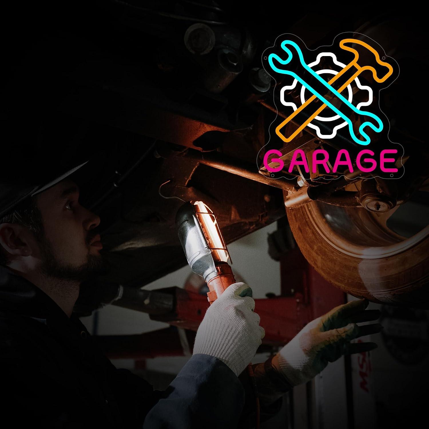 Garage Neon Sign Powered LED N - огляд і ціна Auto Repair Shop Signs