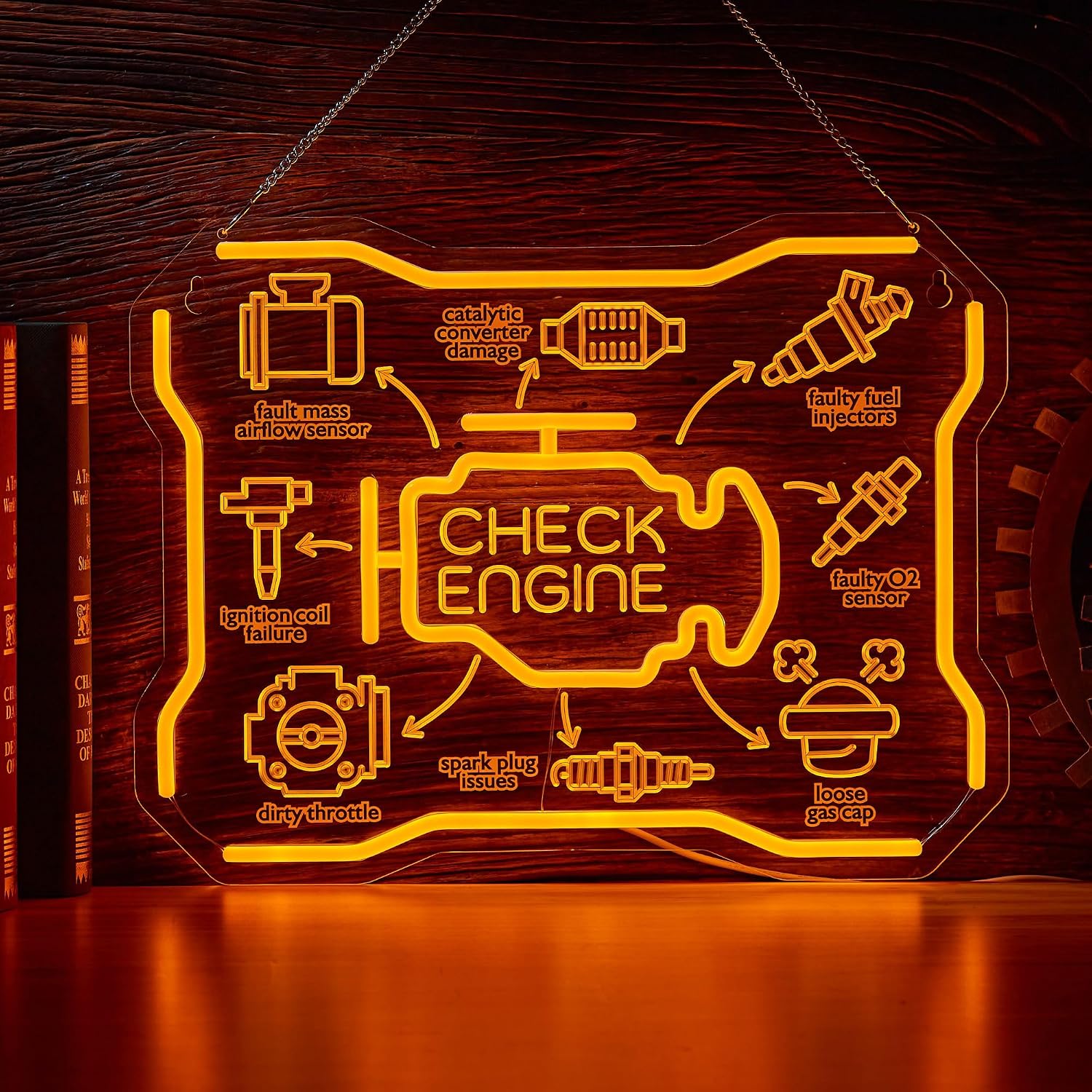 Check Engine Neon Sign USB LED - огляд і ціна Auto Repair Shop Signs