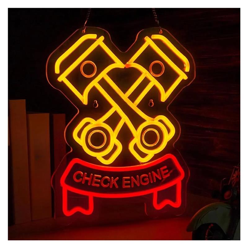 Check Engine Neon Sign For Aut - огляд і ціна Auto Repair Shop Signs