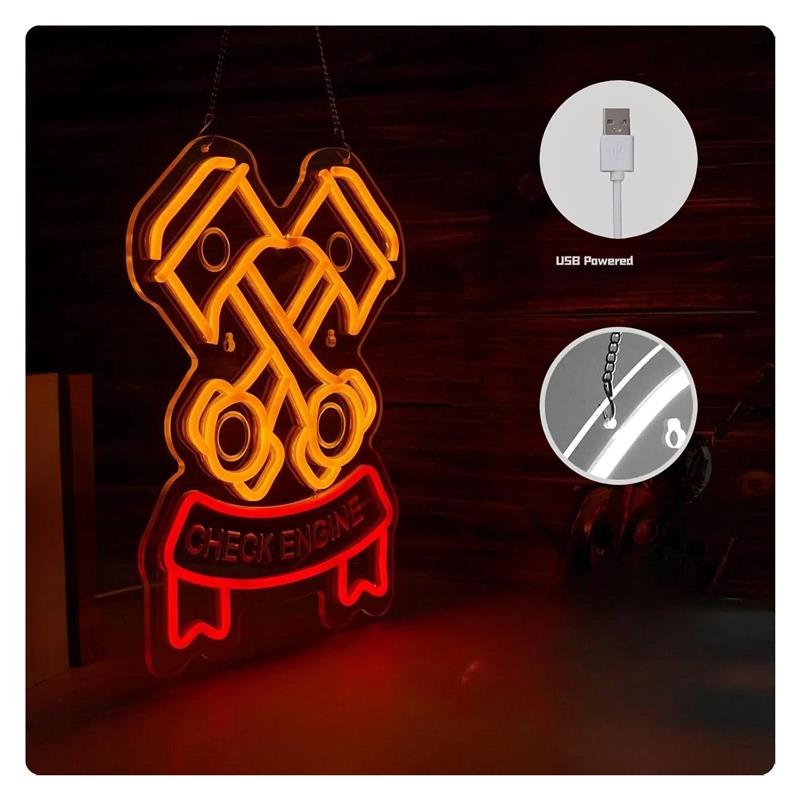 Check Engine Neon Sign For Aut - огляд і ціна Auto Repair Shop Signs