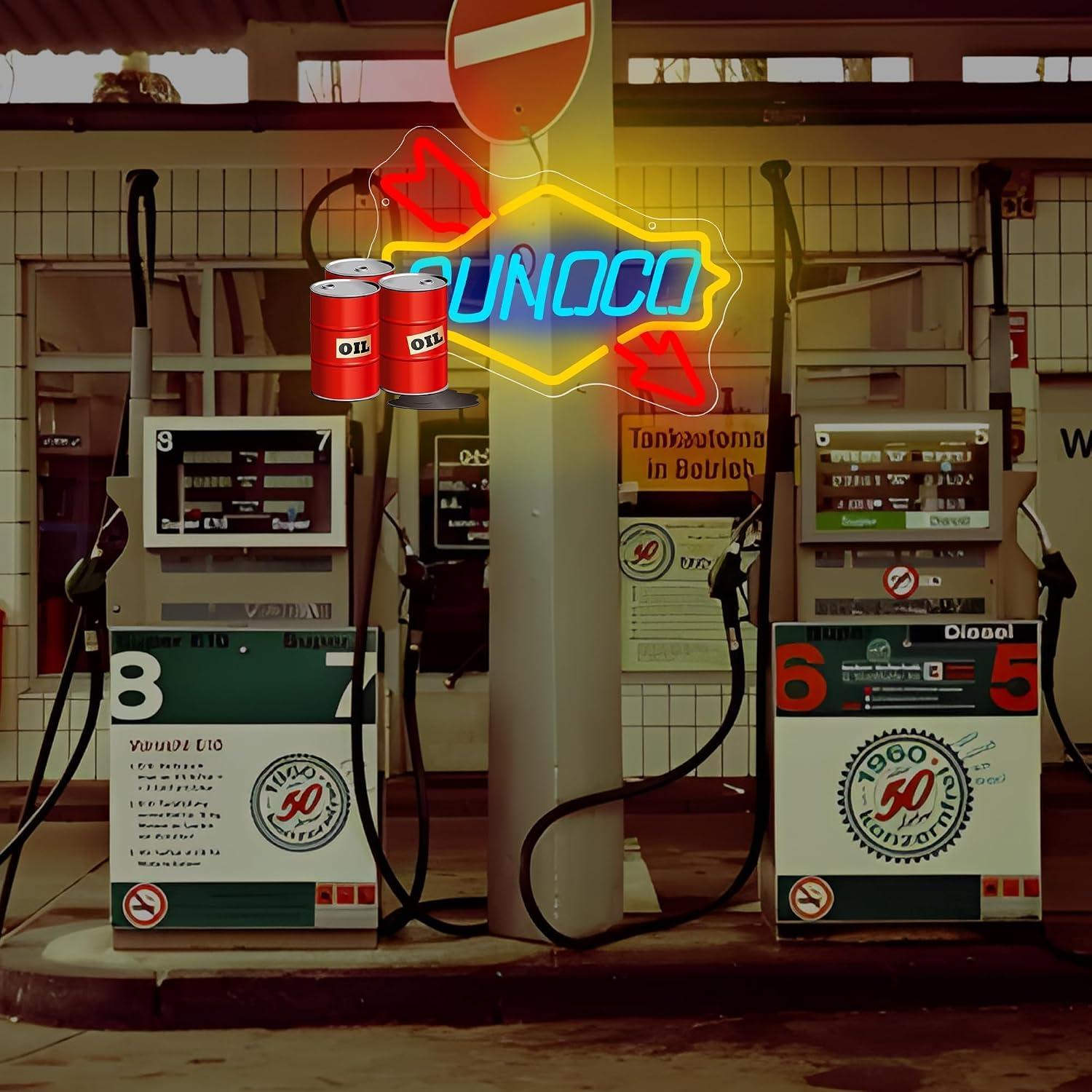Gas Station Neon Sign Oil USB  - огляд і ціна Auto Repair Shop Signs