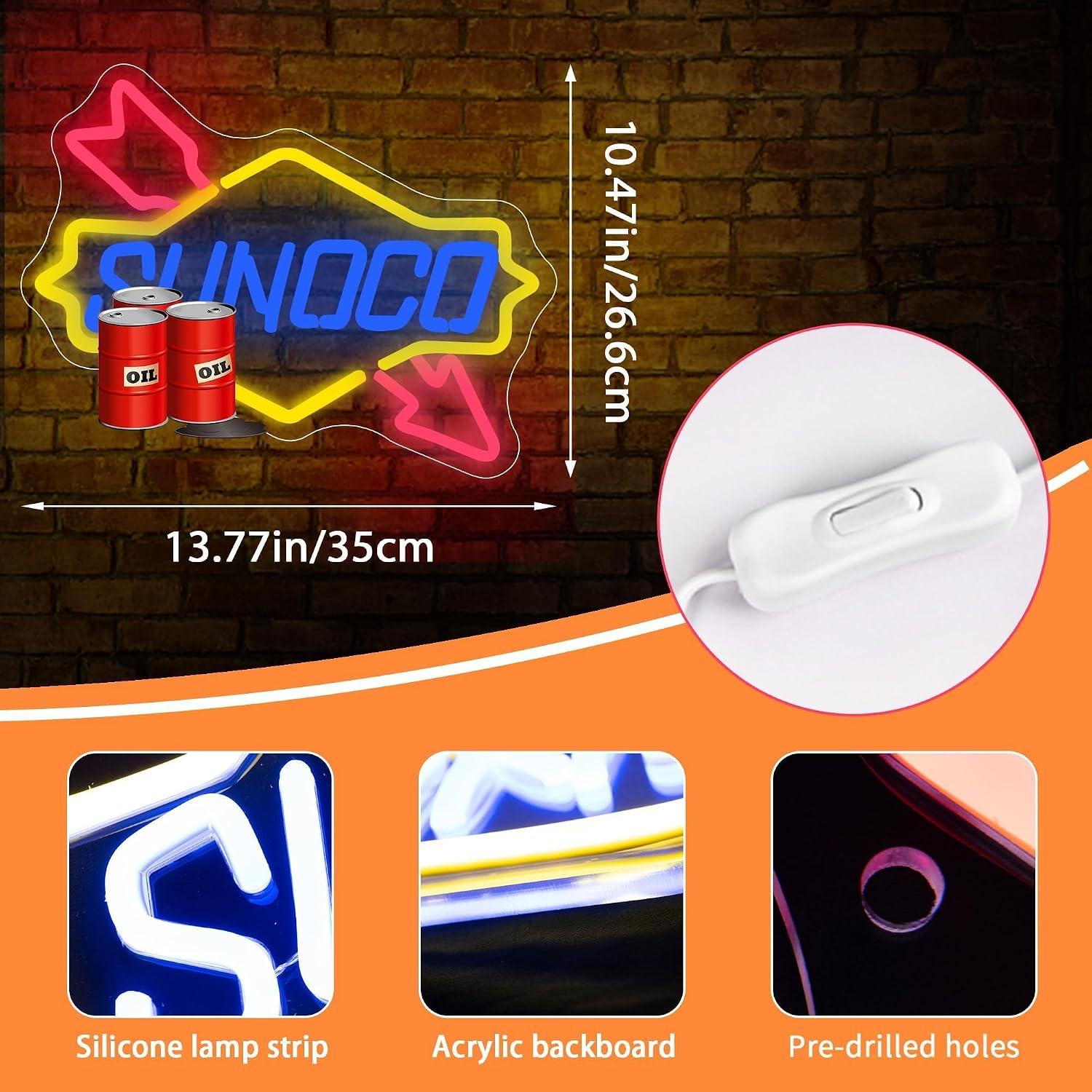 Gas Station Neon Sign Oil USB  - огляд і ціна Auto Repair Shop Signs