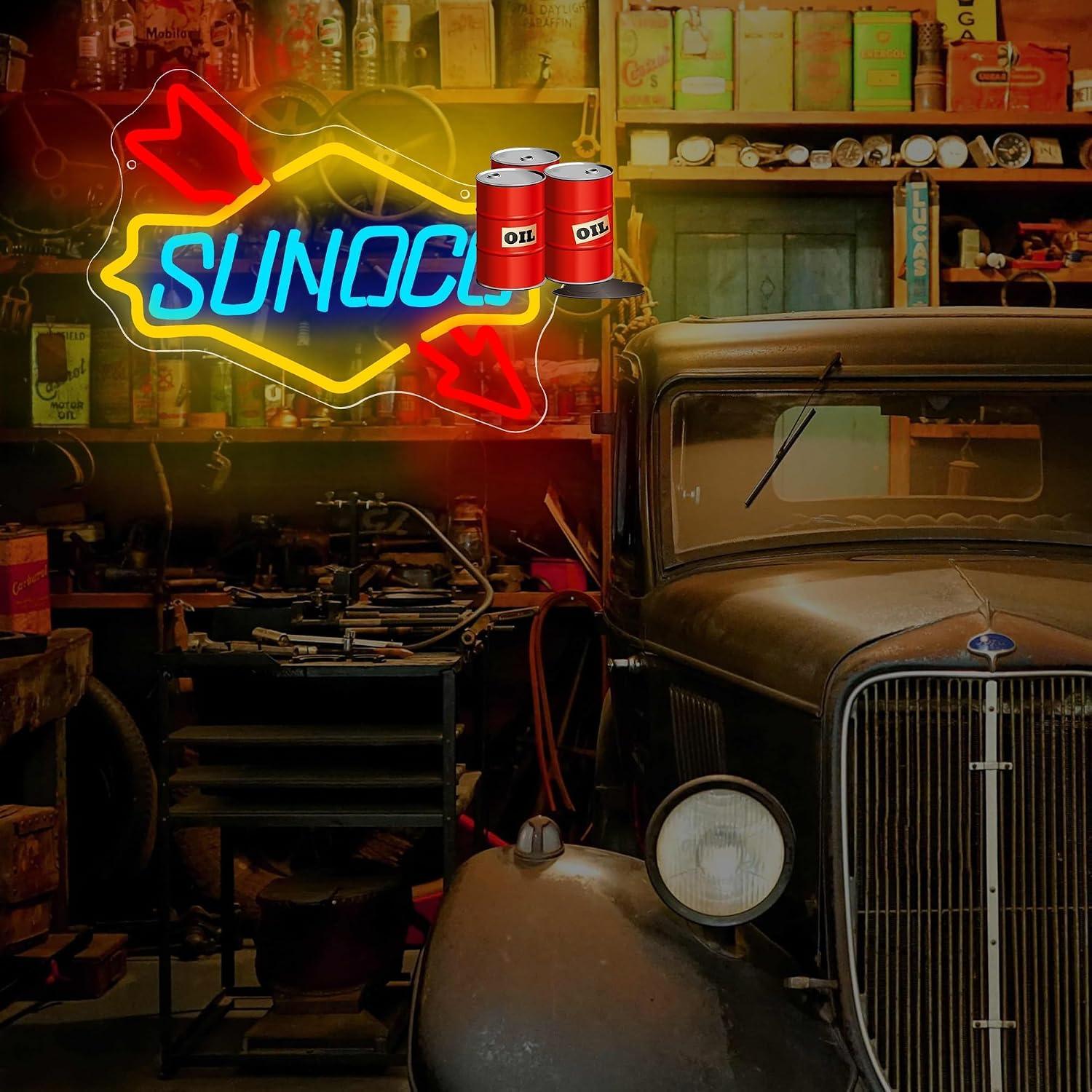 Gas Station Neon Sign Oil USB  - огляд і ціна Auto Repair Shop Signs