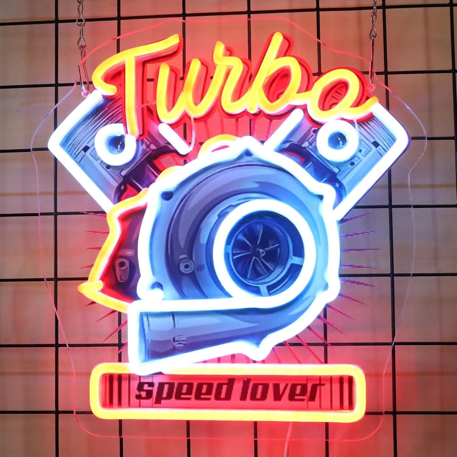 Turbo Engine Neon Sign Dimmabl - огляд і ціна Auto Repair Shop Signs
