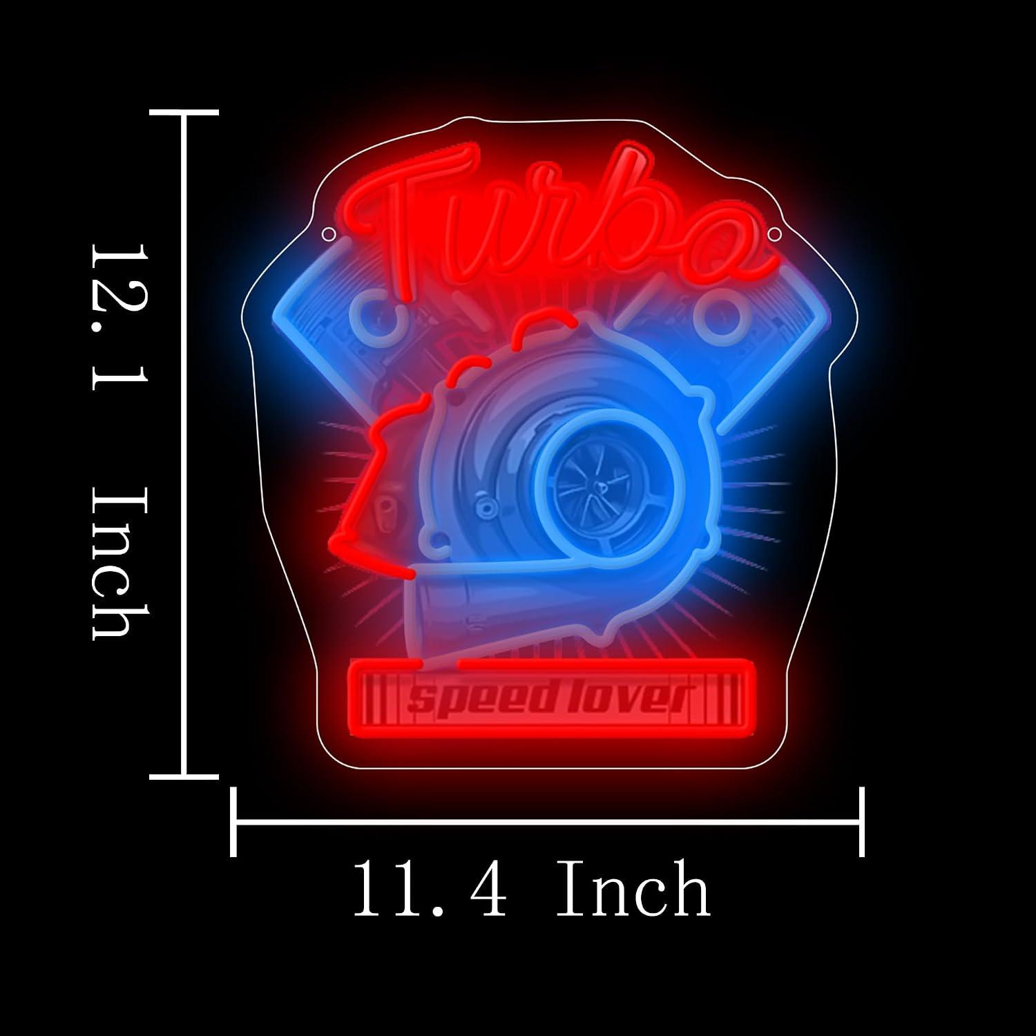 Turbo Engine Neon Sign Dimmabl - огляд і ціна Auto Repair Shop Signs