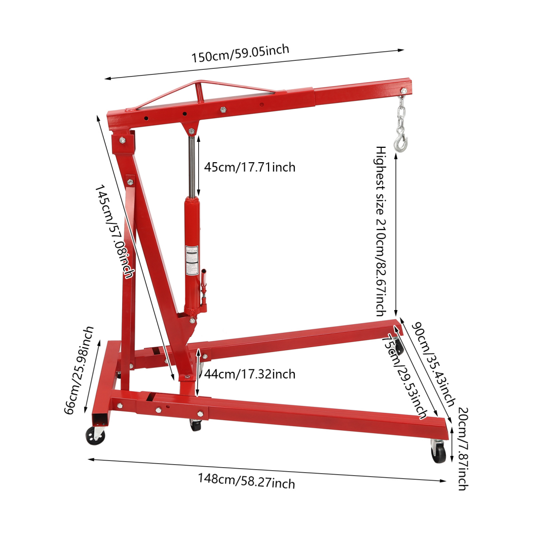 2 Ton Foldable Shop Crane & Ho - огляд і ціна Engine Hoist Crane